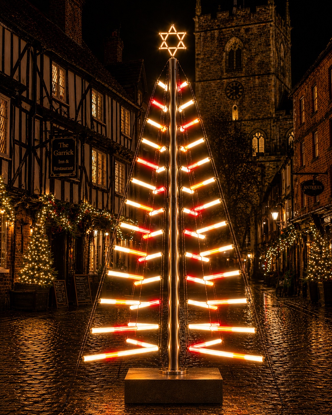 Modern Tree lighting installation concept